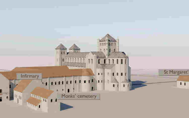 Computer model of Westminster Abbey during Edward the Confessor's time