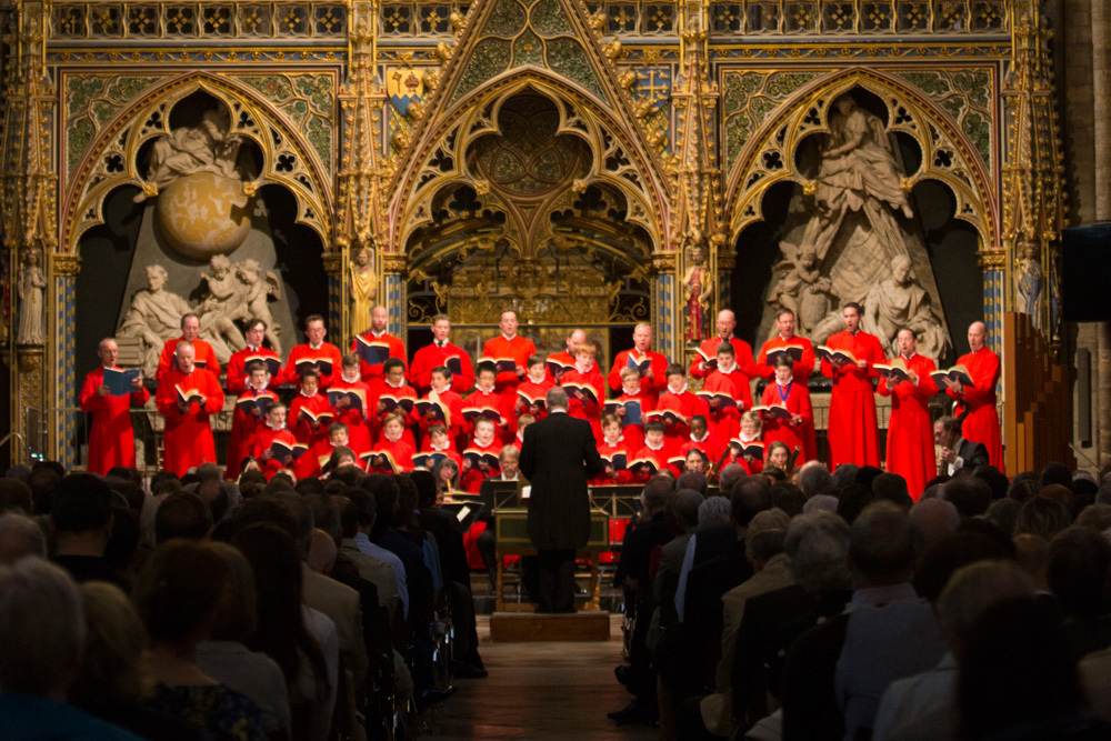 The Choir of Westminster Abbey perform in a concert