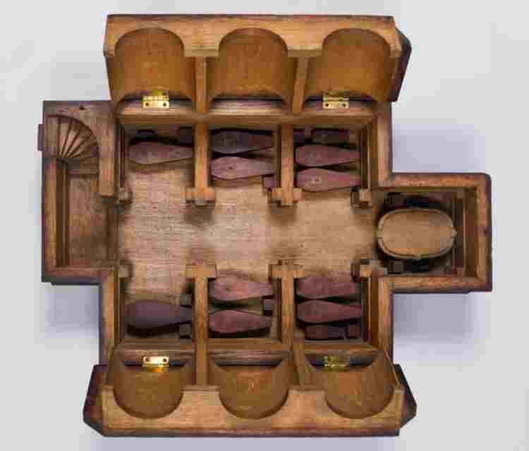 Wooden model of the royal vault showing locations of coffins of George II's family in it