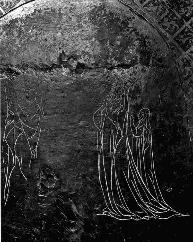 Figures of women praying etched into stone under Henry III's effigy (not visible)