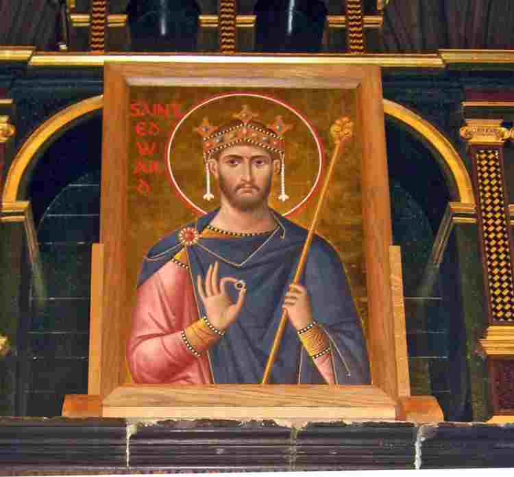 Painted icon of St Edward the Confessor on his Shrine