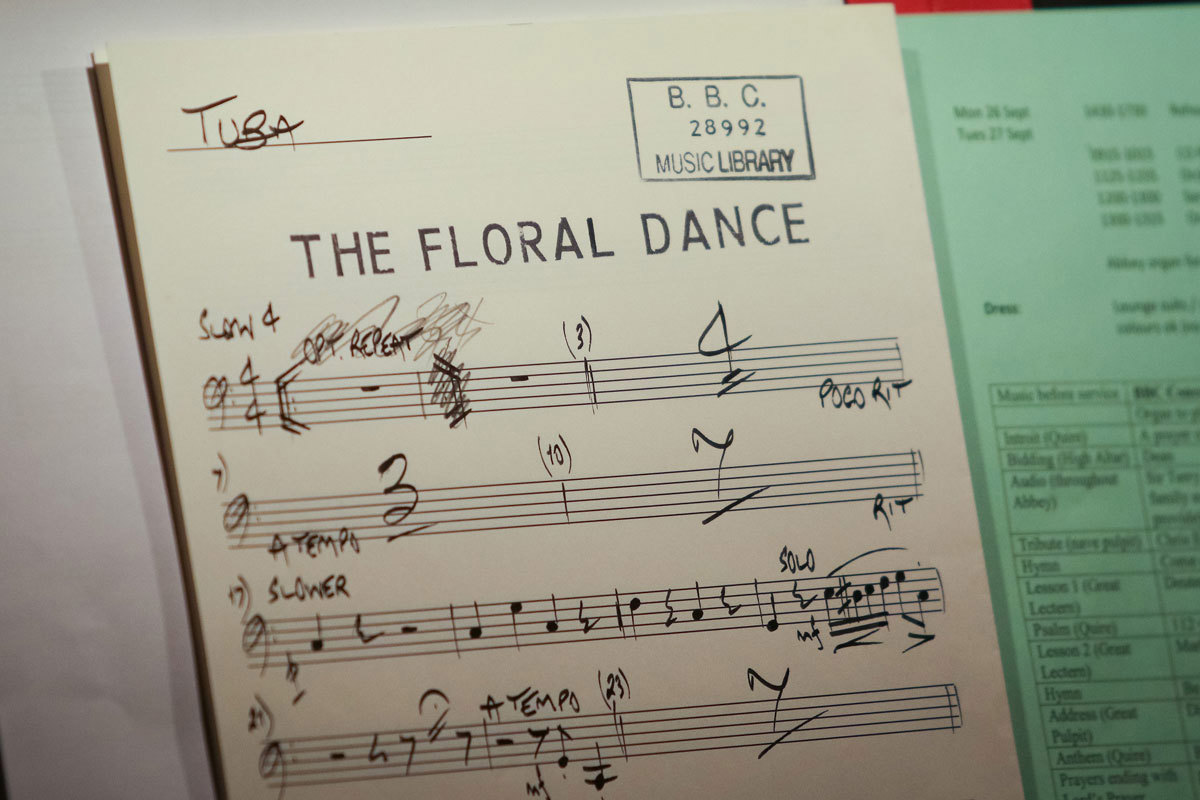 The service ended with The Floral Dance by Katie Moss, recorded by Terry Wogan in 1978