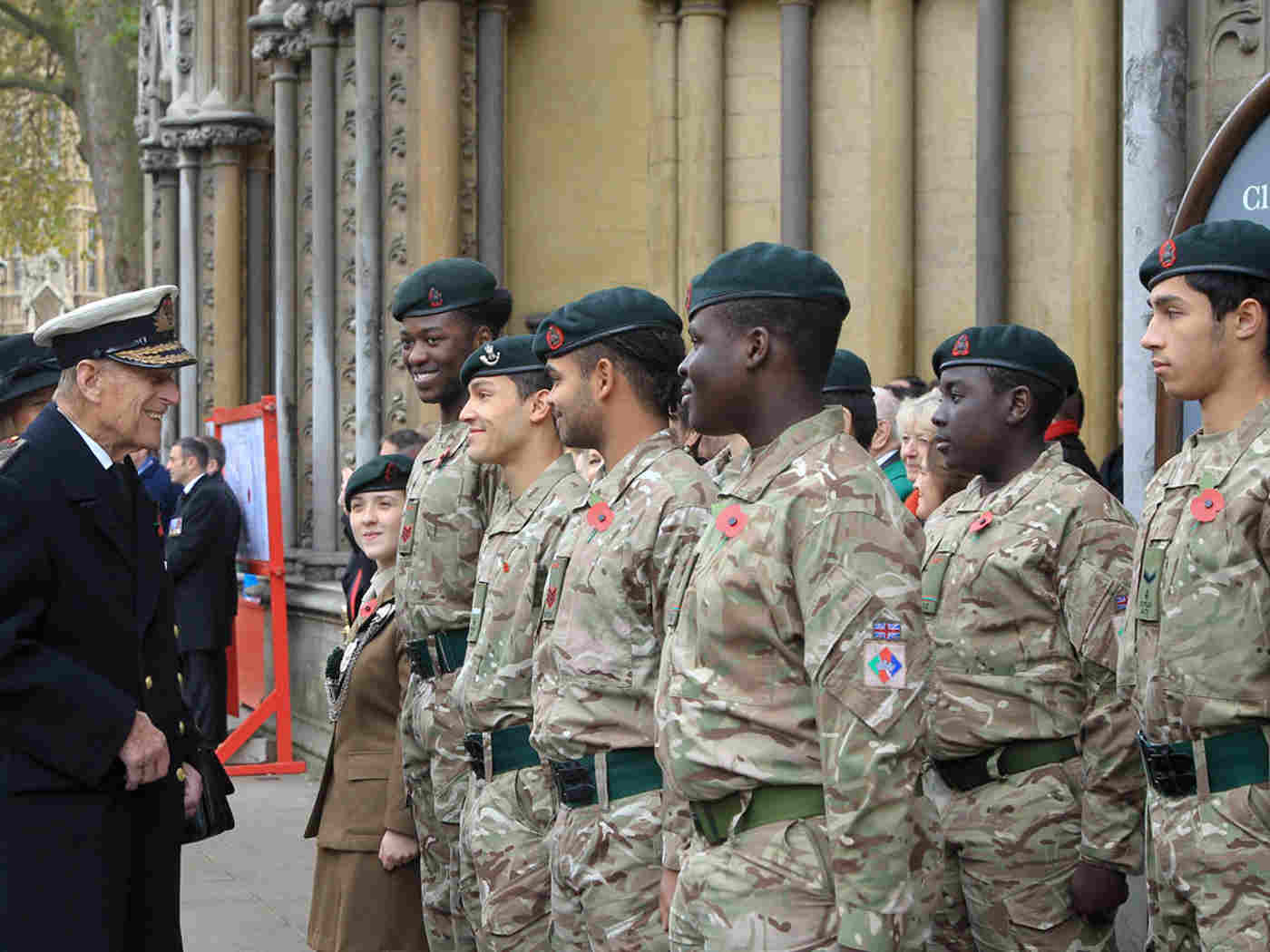 The Duke of Edinburgh meets cadets