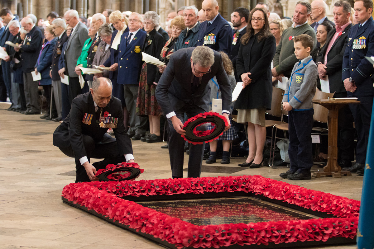 The High Commissioners for New Zealand and Australia lay wreaths at the Grave of the Unknown Warrior
