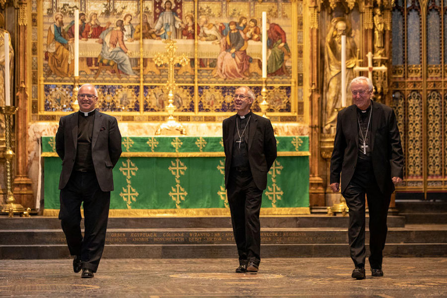 The Dean of Westminster with the Archbishop of Canterbury and Cardinal Nichols
