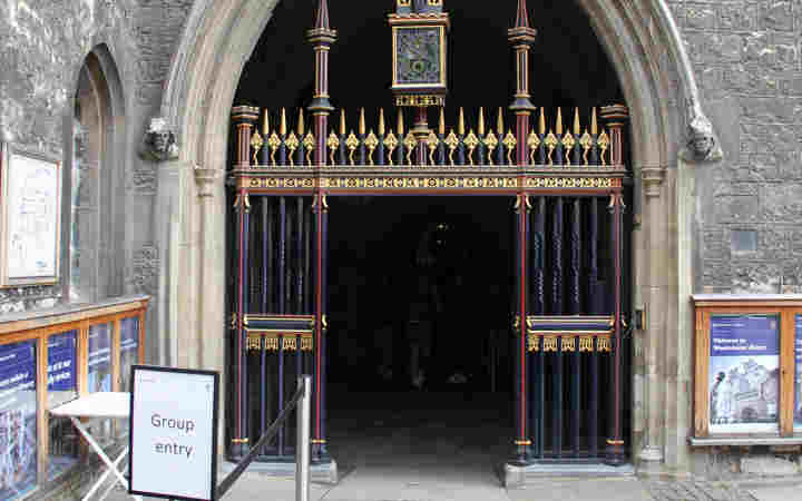 Photograph of Cloister entrance, the group entry point in Dean's Yard for self-led visits for school groups to Westminster Abbey