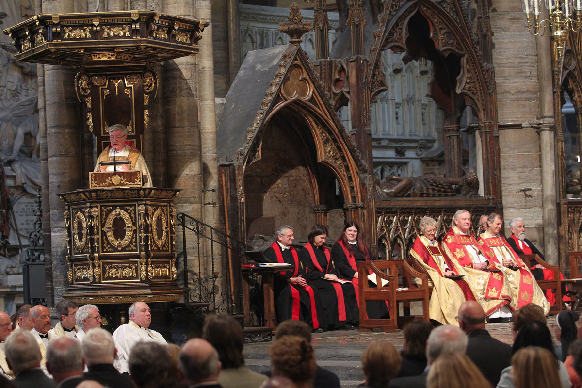The Bishop of Norwich, the Right Reverend Graham James, gives the Sermon