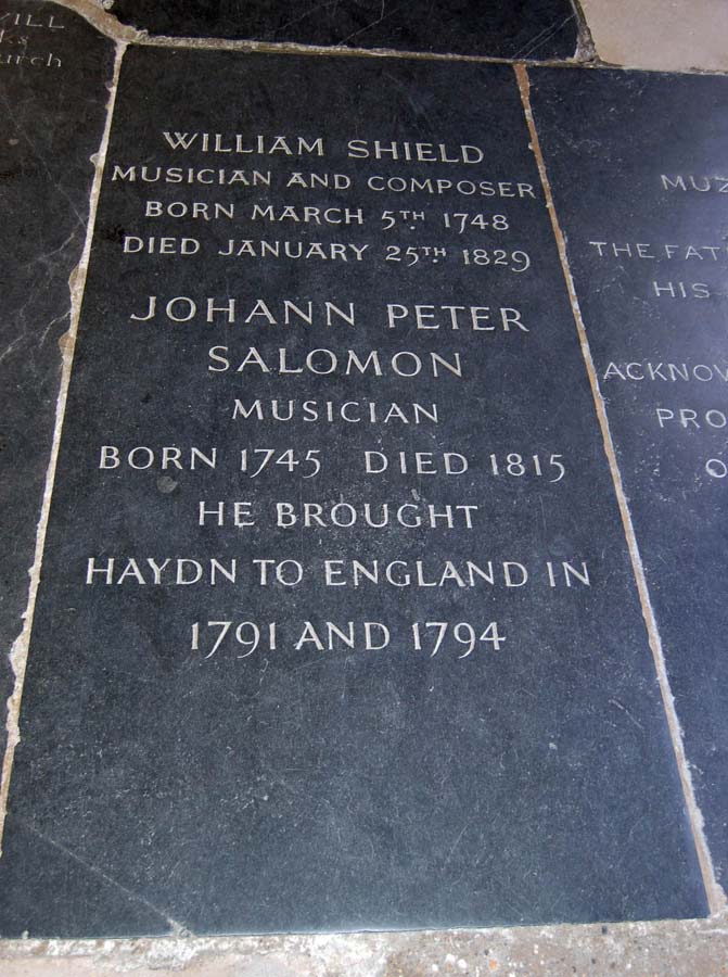 William Shield Westminster Abbey