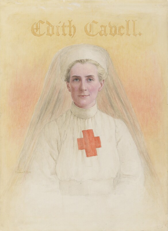 Drawing of Edith Cavell in nurse's uniform