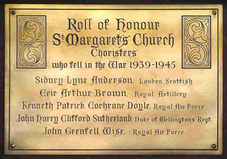 St Margaret's choir war memorial