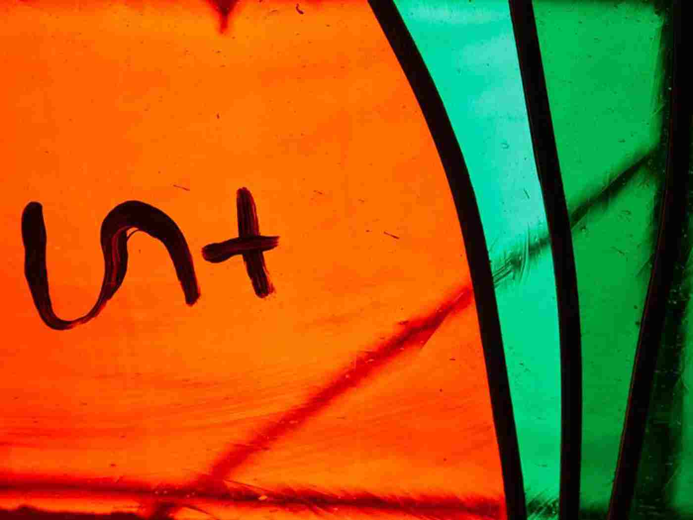 David Hockney's signature in the bottom right corner of the window