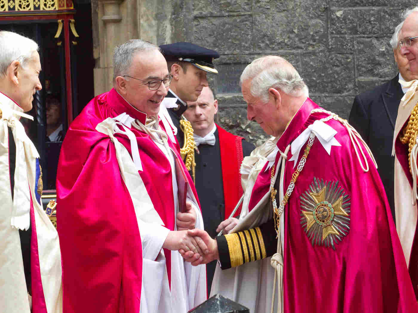 The Great Master departs the Abbey after the service