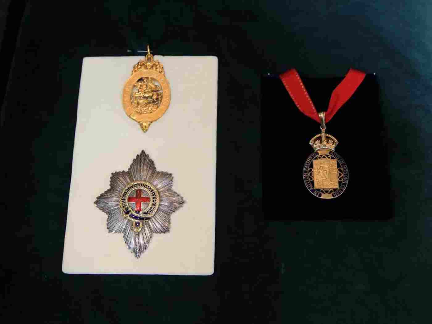 The Lord Carrington’s orders and decorations were brought forward at the start of the service