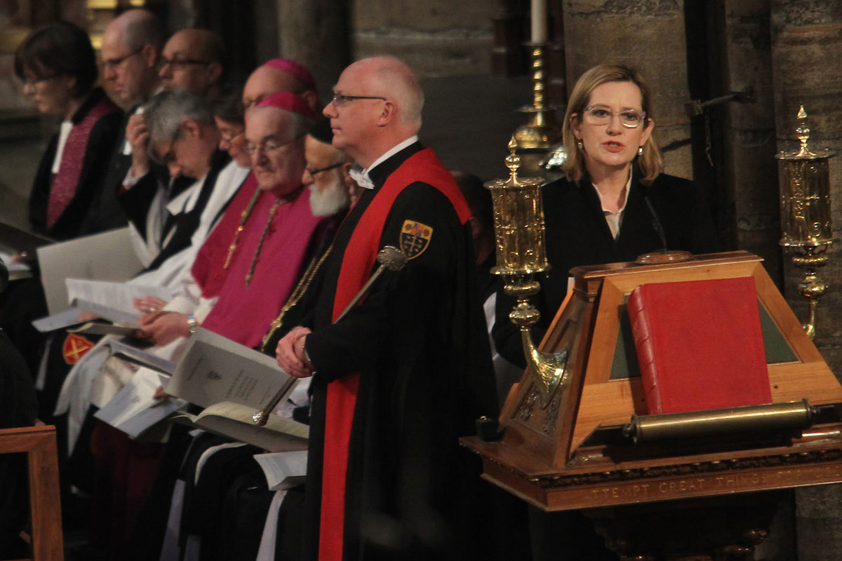 The Home Secretary, Rt Hon Amber Rudd MP, reds Jeremiah 31: 15-17