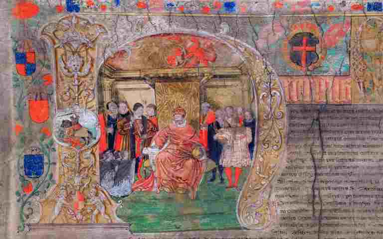 Initial of Henry VIII on a charter dated 1542