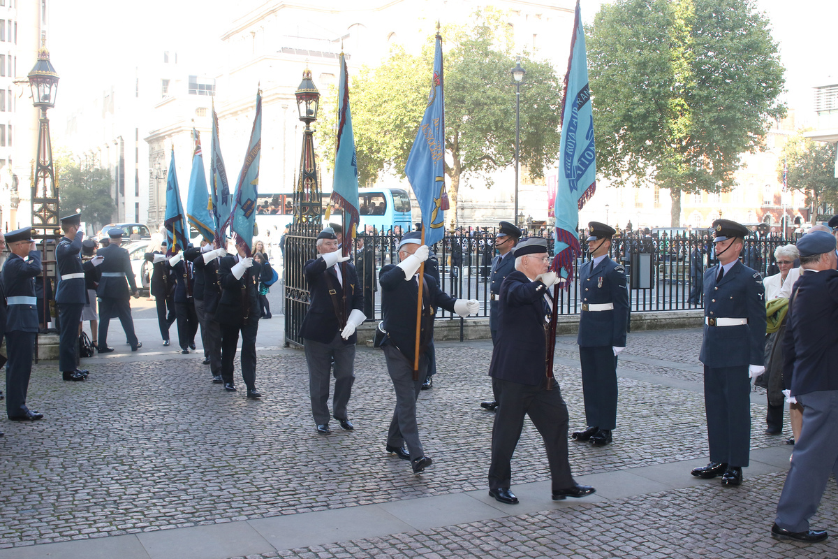 His Royal Highness The Prince of Wales attended A Service of Thanksgiving and Rededication to mark the 75th Anniversary of the Battle of Britain at Westminster Abbey on Sunday 20th September 2015