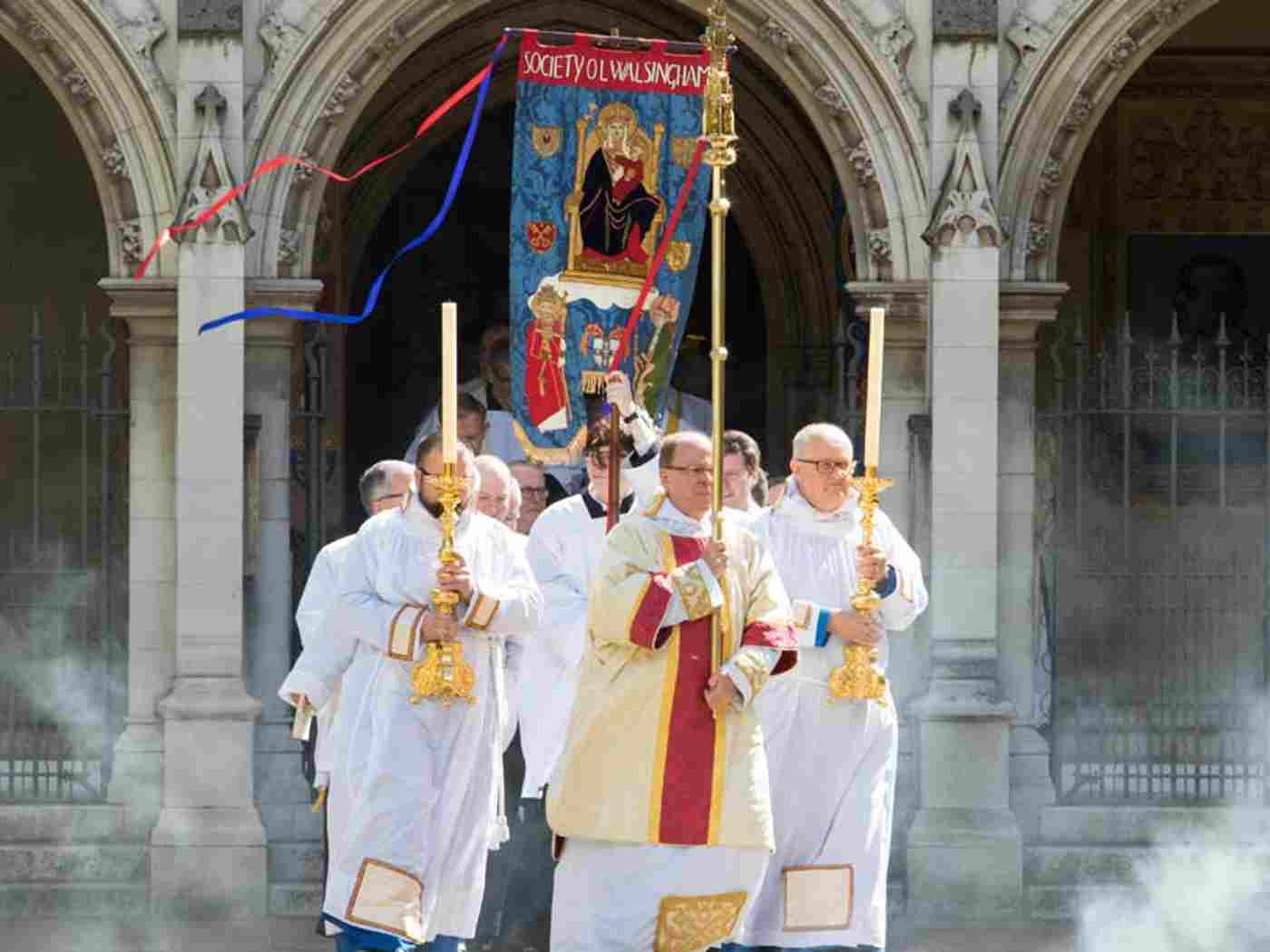 The image of Our Lady of Walsingham is processed from St Margaret’s Church