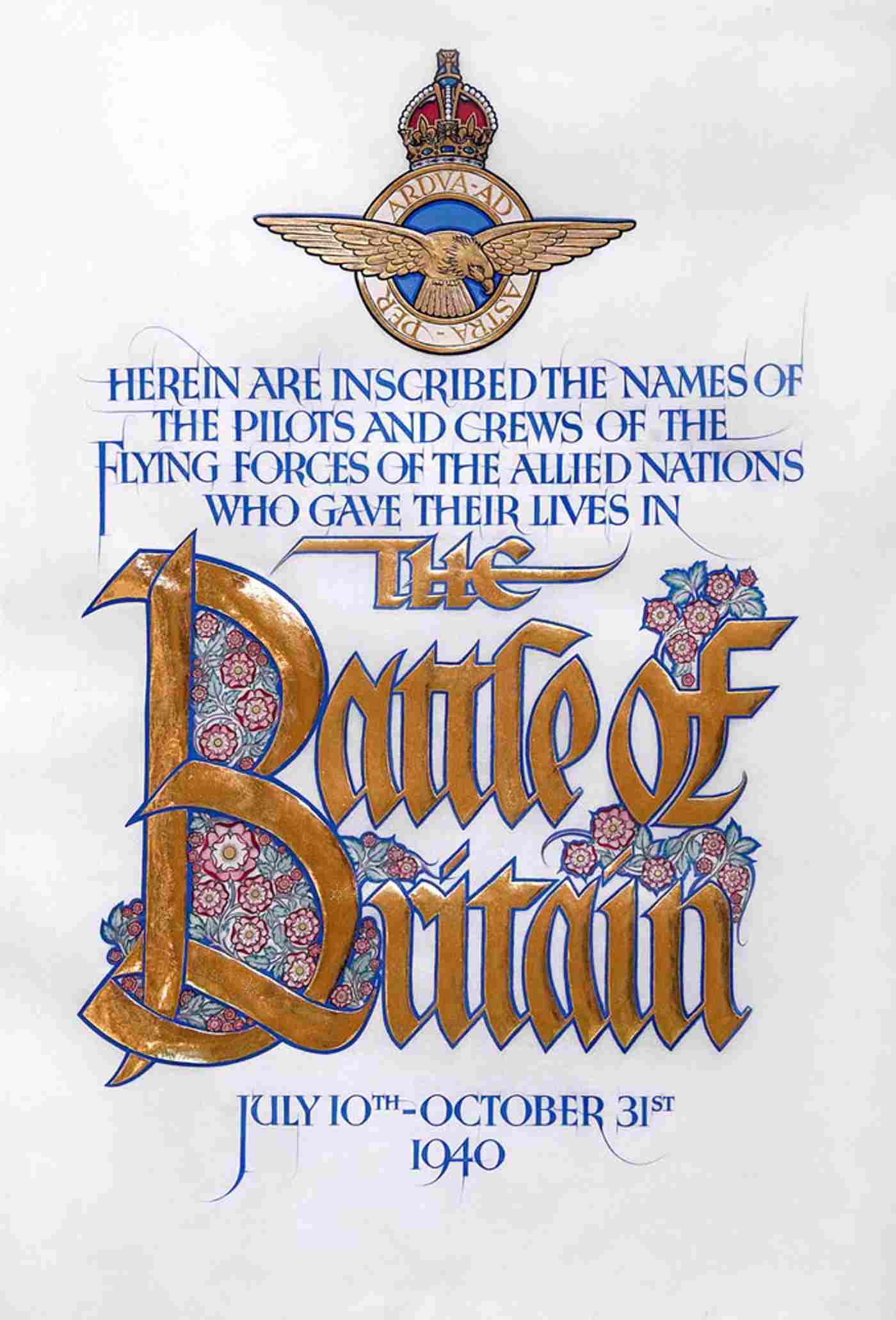 Battle of Britain Roll, title page