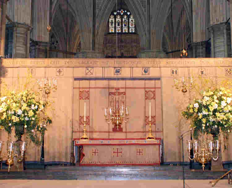 Lent frontal displayed on the High Altar at Westminster Abbey