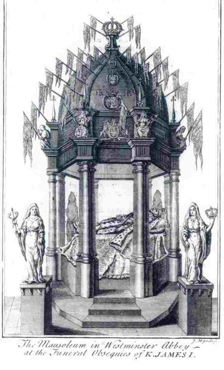 Hearse (temporary mausoleum) built in Westminster Abbey for the funeral of James I