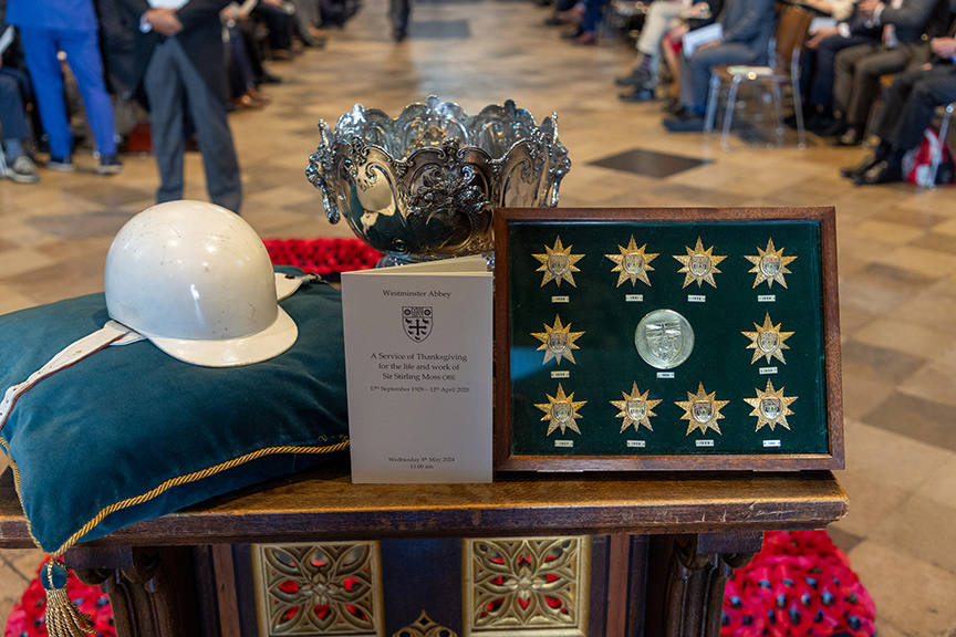 Stirling Moss Order of Service and Medals