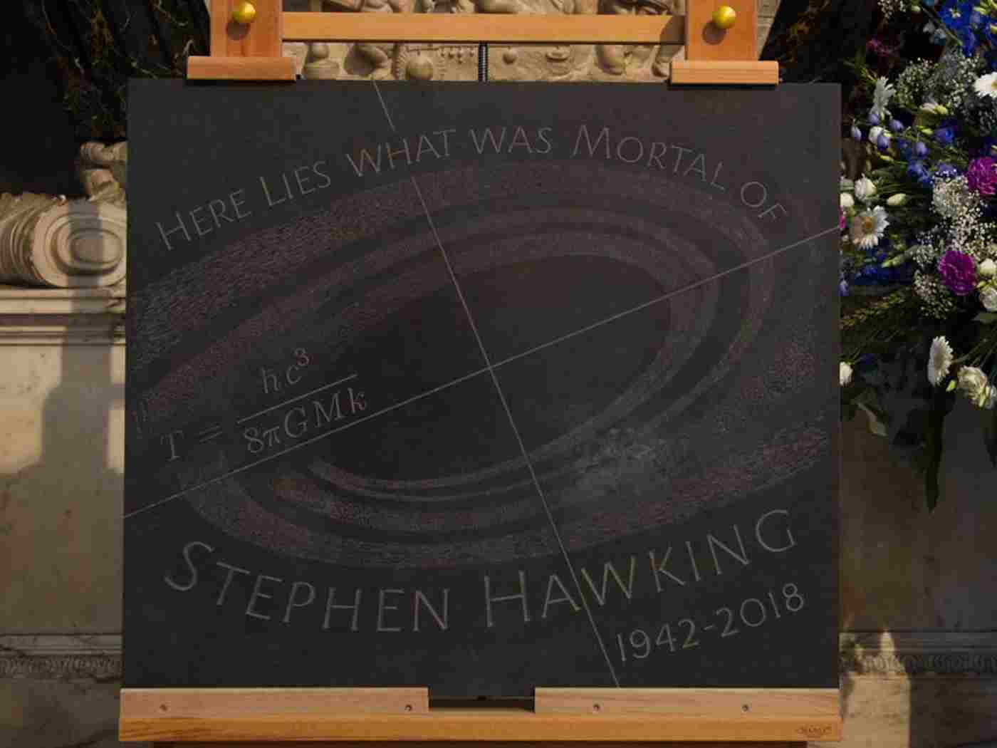 The memorial stone which will be placed on the grave of Stephen Hawking