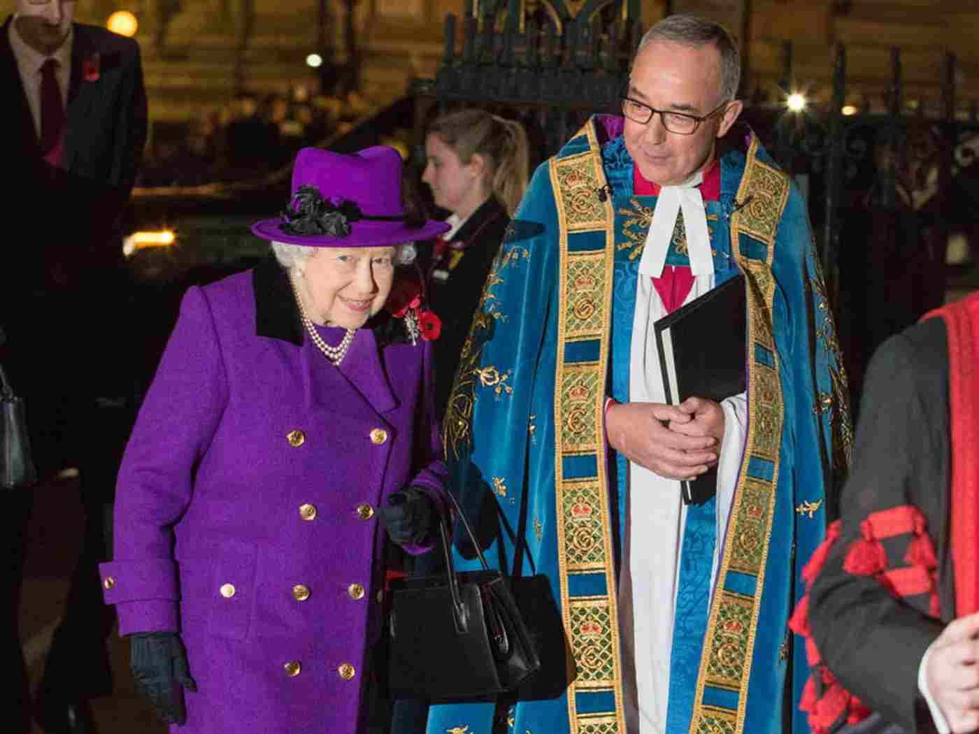 The Queen arrives for the service