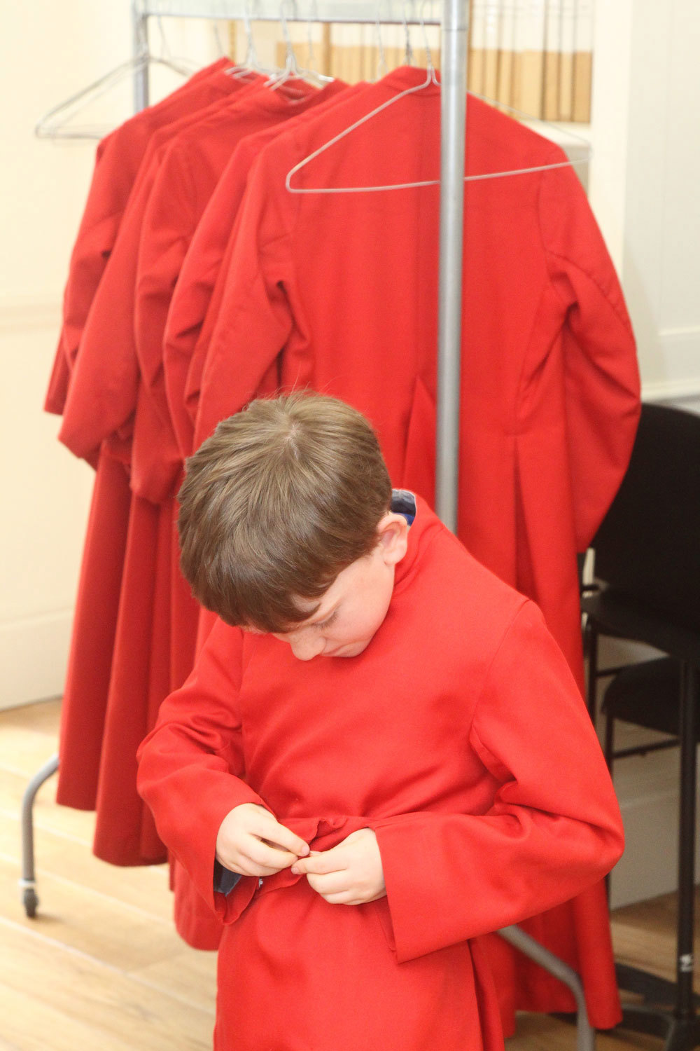 Getting kitted out in choir robes