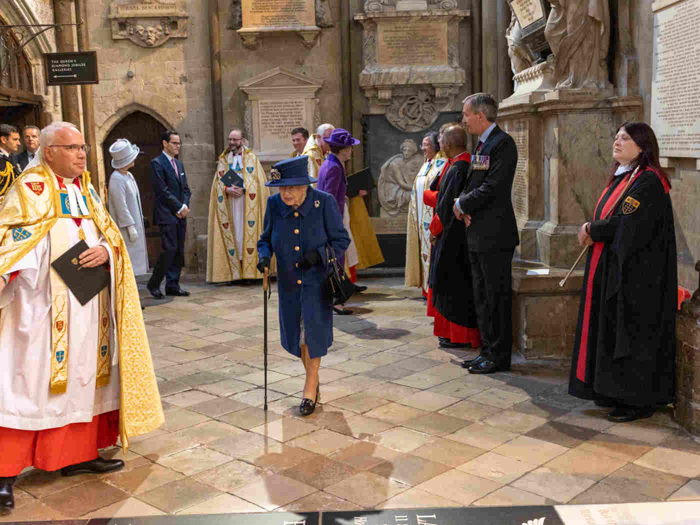 HM The Queen arrives for the service