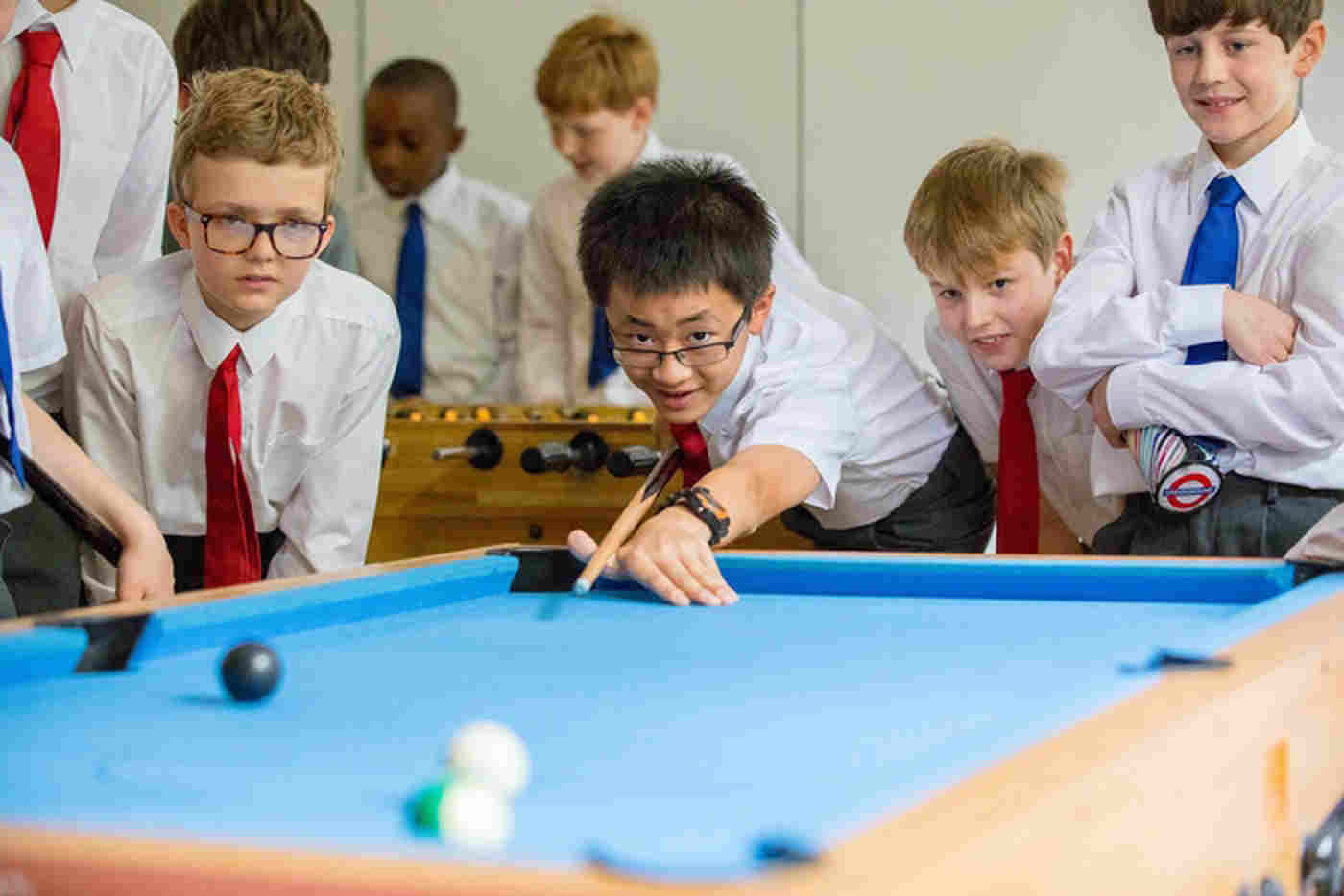 Westminster Abbey Choir School boys playing pool