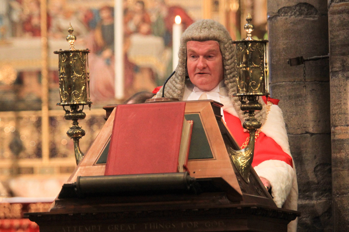 The Right Honourable Sir Ian Burnett, Lord Chief of Justice of England and Wales, reads St Matthew 25: 31-46