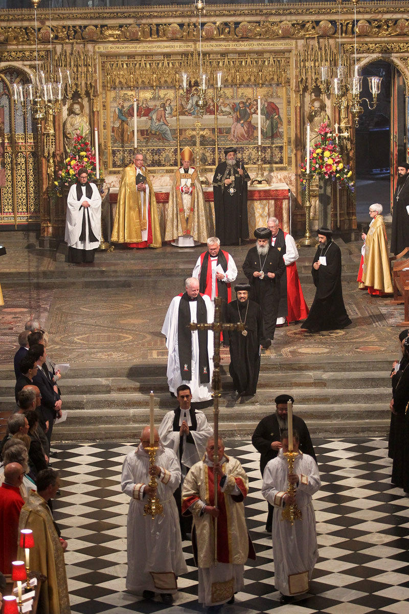 The procession at the end of the service