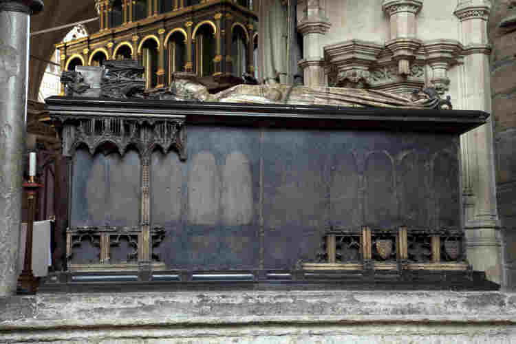 Tomb of Philippa Of Hainault with her effigy on top and much of the decoration removed