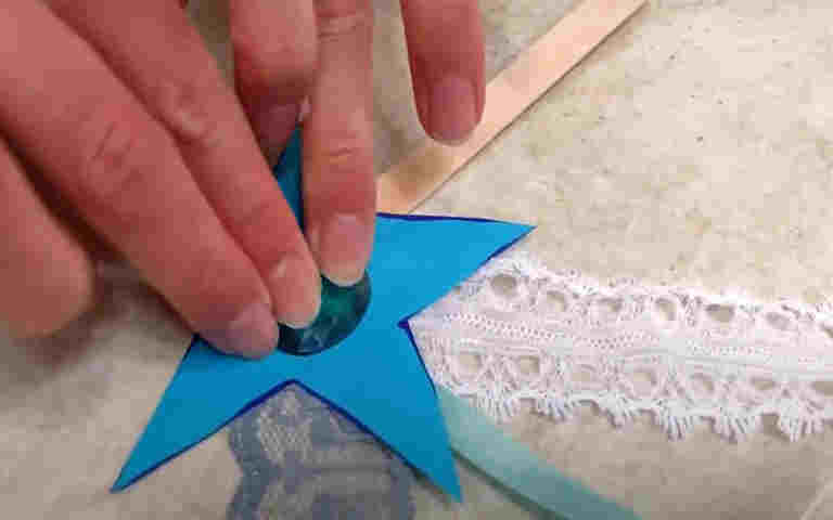 Photograph of a comet craft activity for a video about stars