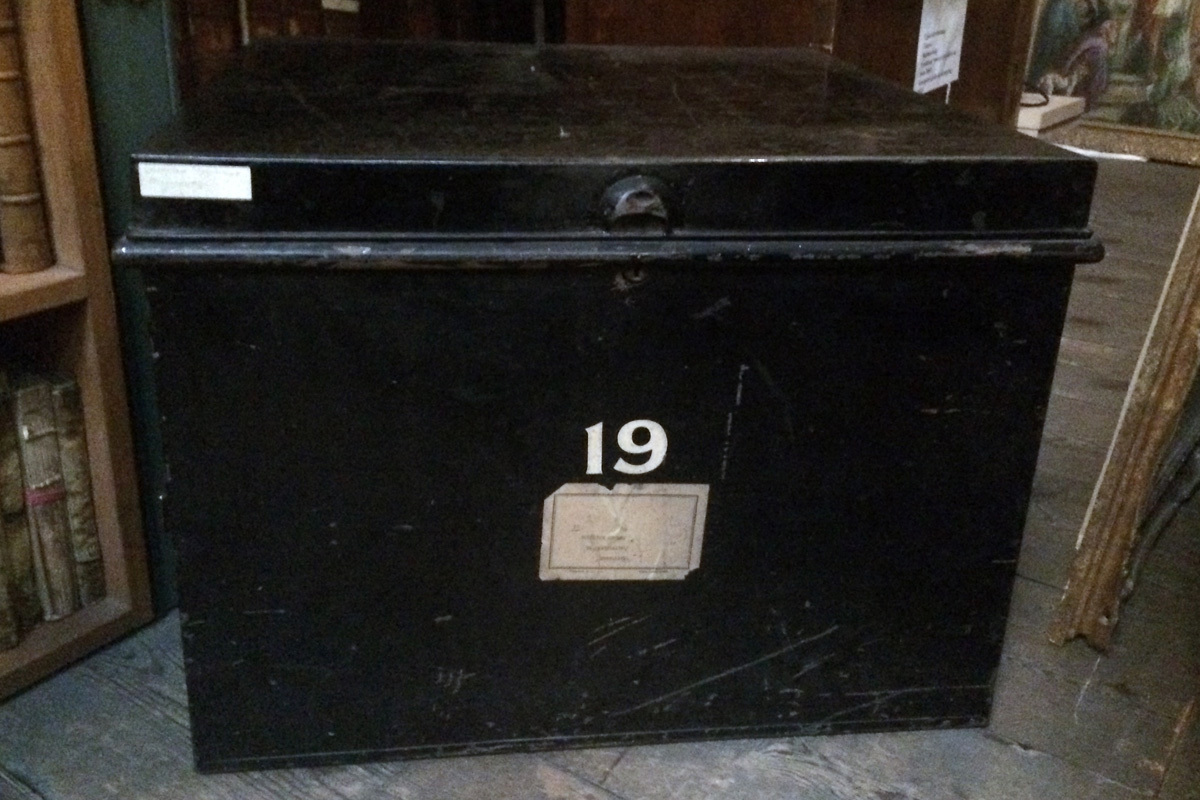 The tin truck in which the John Donne manuscript was found