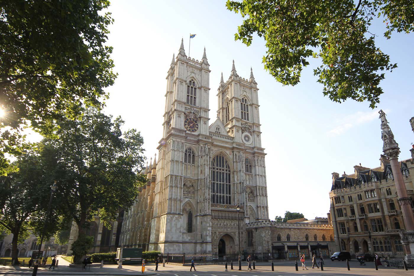 Exterior of Westminster Abbey, showing the West Towers and the Sanctuary