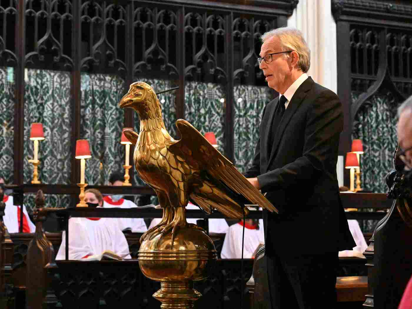 Tony Blair speaking in St Margaret's Church
