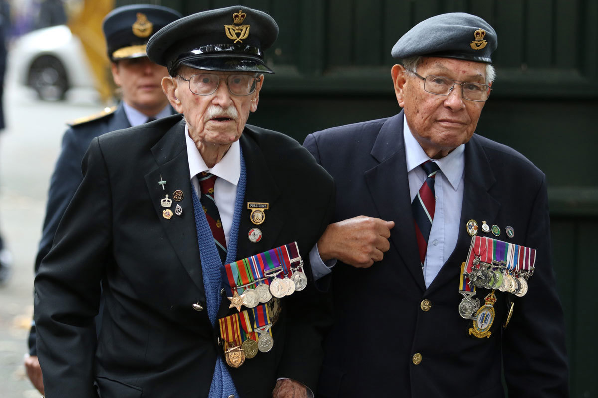 Royal Air Force Veterans arrive for the service