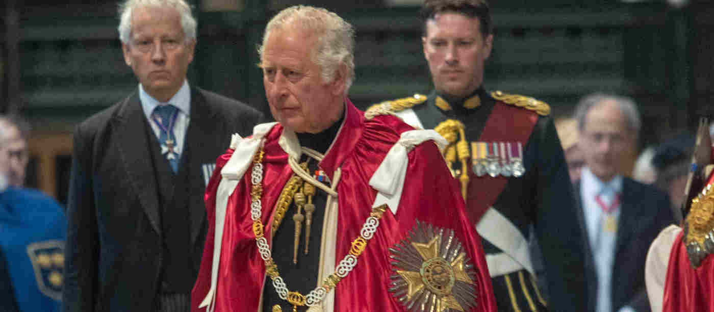 HRH Prince Charles in a red cope