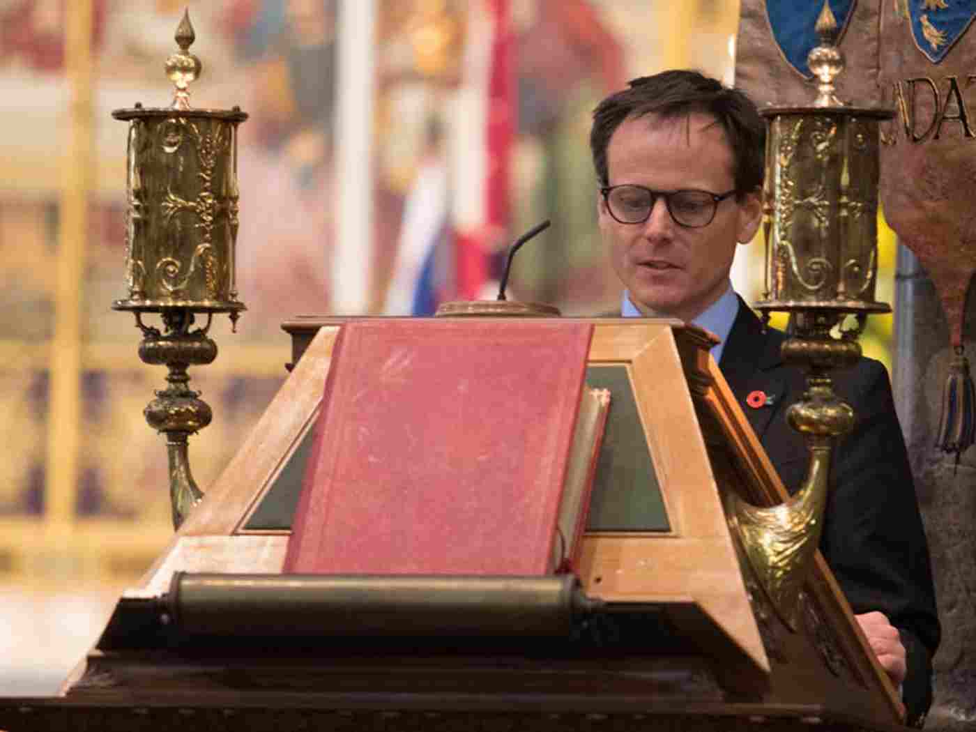 David Evans, Deputy High Commissioner for New Zealand, reads St John 20: 19-23