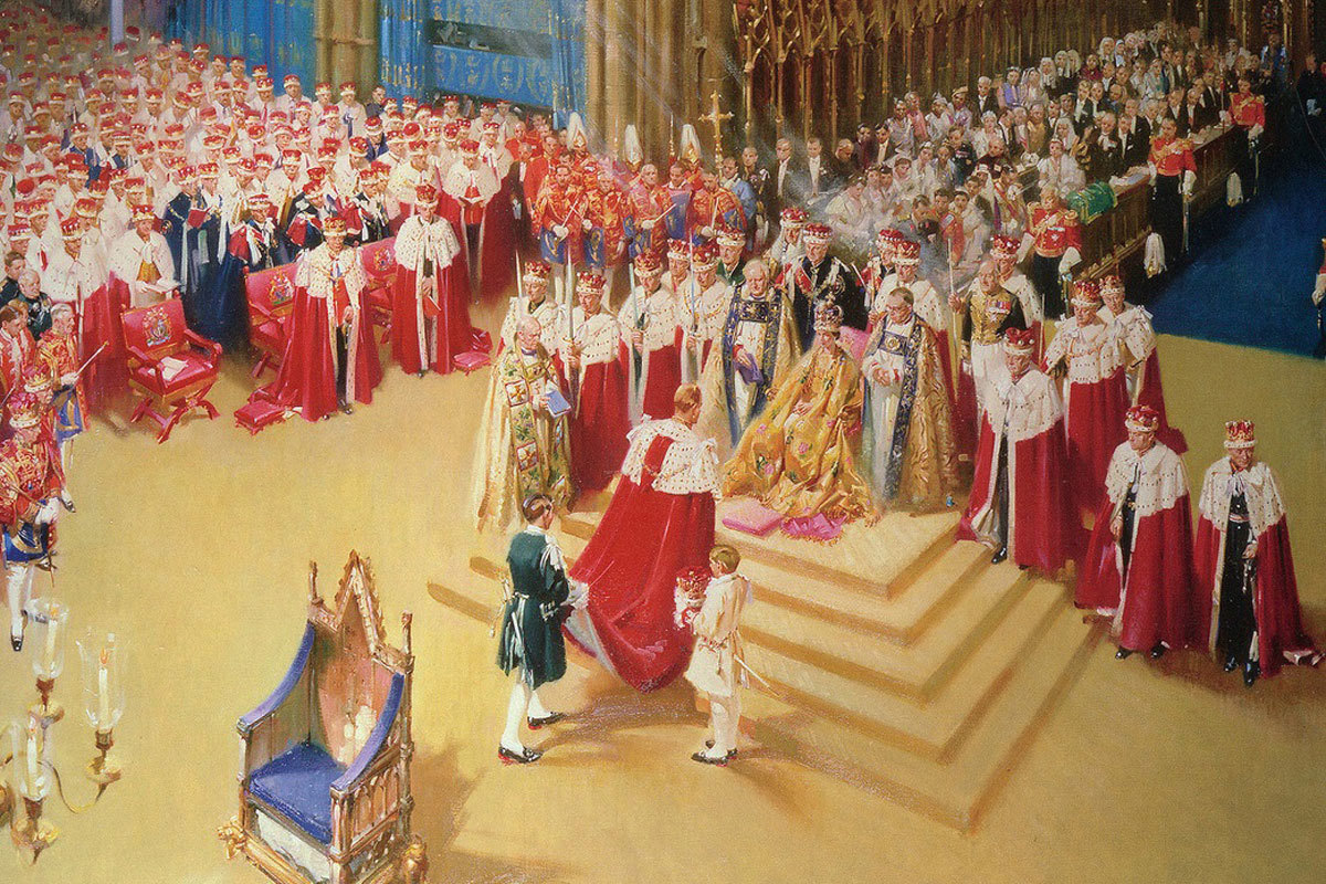 Painting by Terence Cuneo of Elizabeth II's coronation in 1953