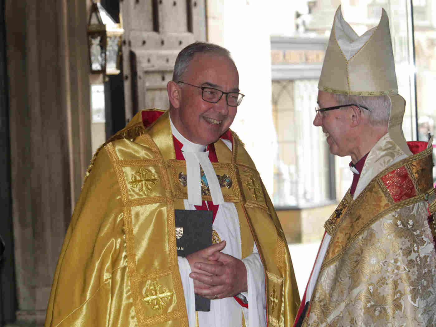The Very Reverend Dr John Hall, The Dean of Westminster, with The Most Reverend and Right Honourable Justin Welby, Archbishop of Canterbury, Primate of All England and Metropolitan before the service