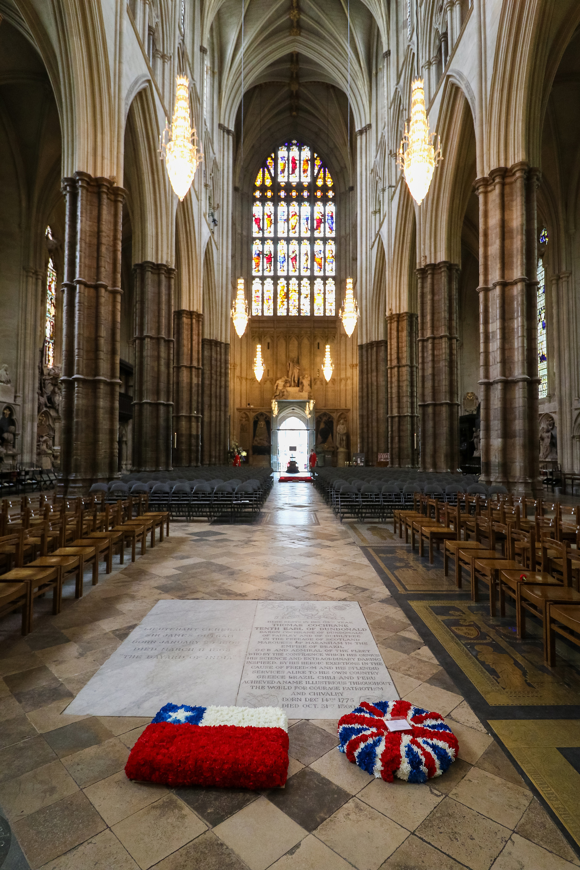 Wreaths at the grave of Admiral Lord Cochrane, 10th Earl of Dundonald