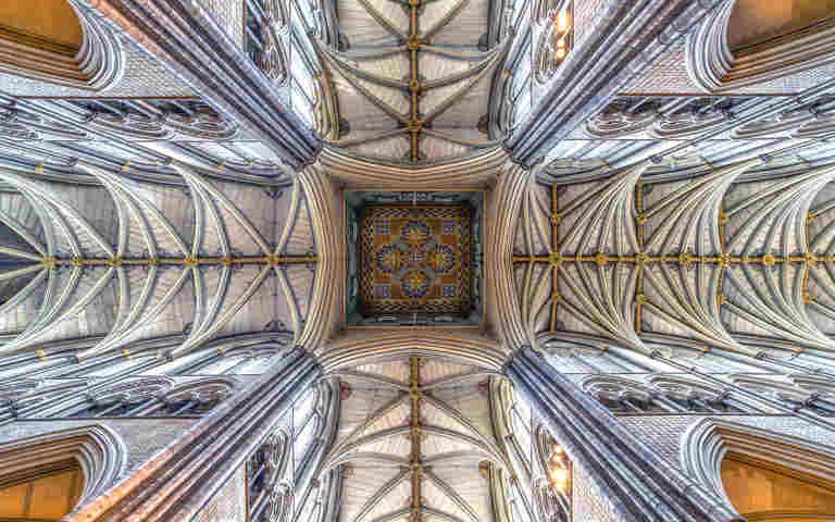 Photograph of the ceiling of Westminster Abbey