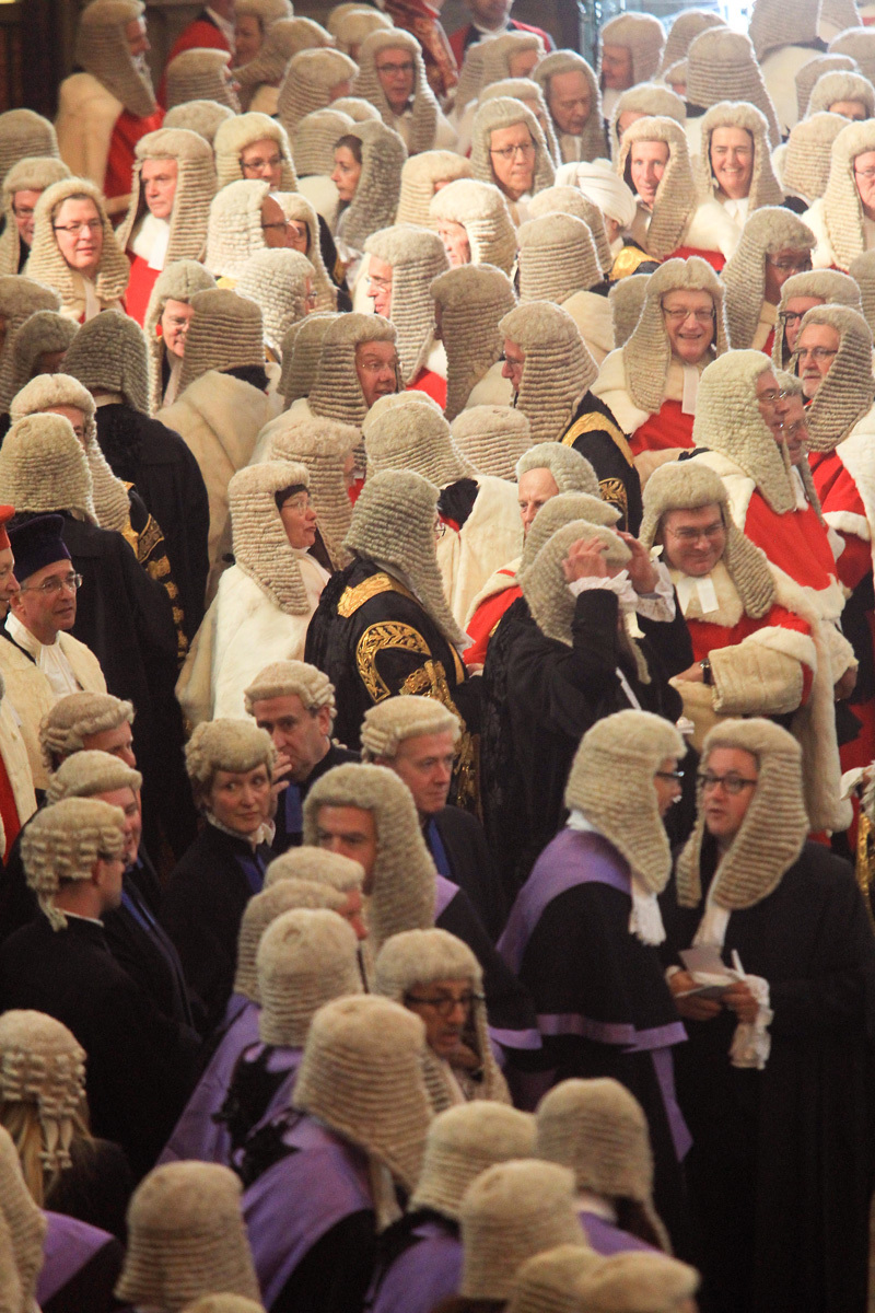 Judges assemble in the Nave before the service
