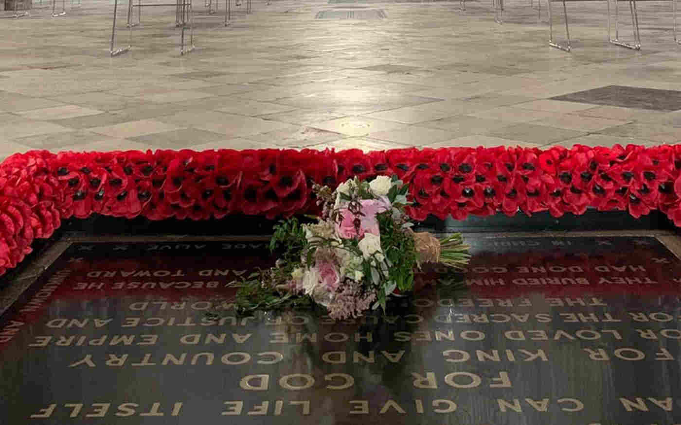 Princess Beatrice’s wedding bouquet rests on Warrior’s grave