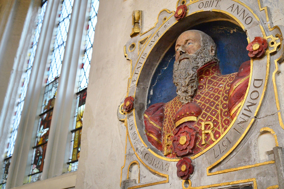 Memorial bust to Cornelius Van Dun in St Margaret's Church, Westminster