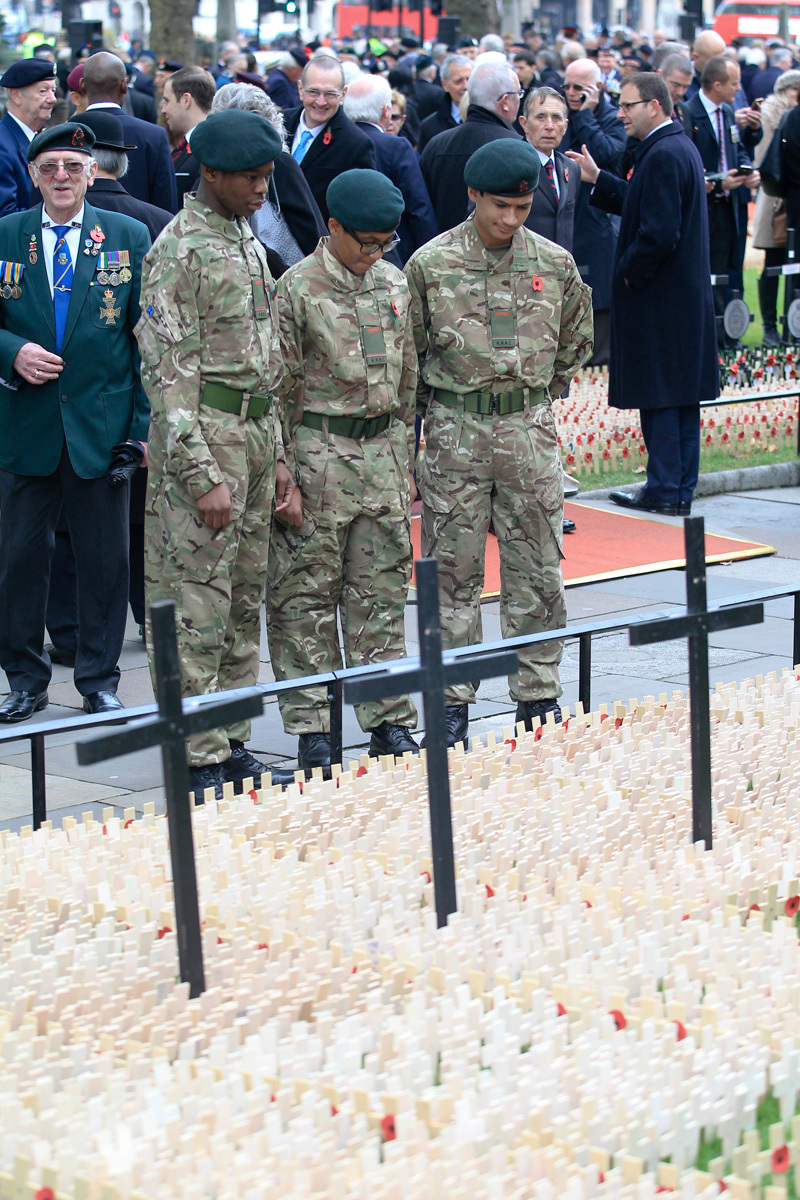 Cadets view the Field of Remembrance