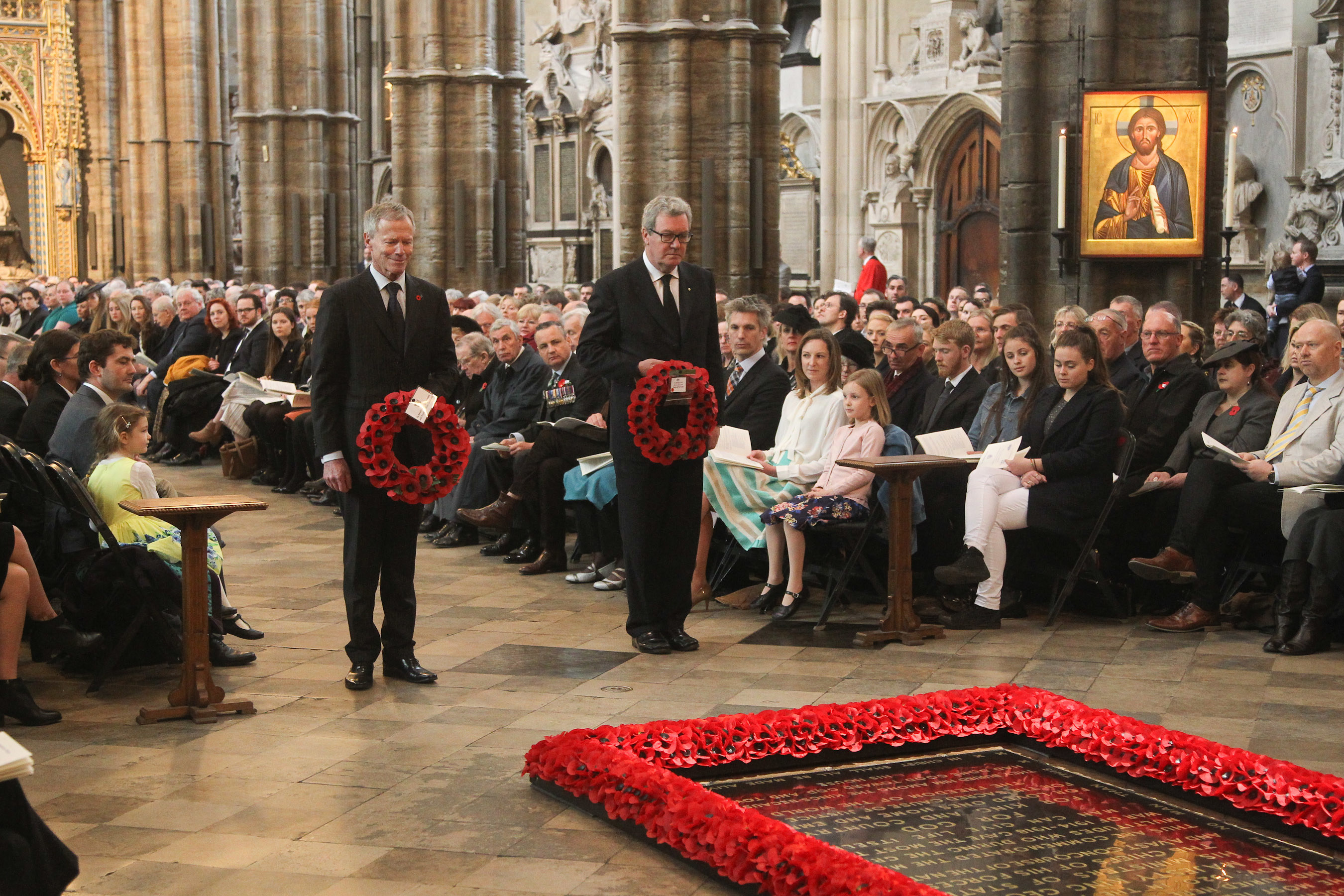 The High Commissioner for New Zealand and Australia lay wreaths at the Grave of the Unknown Warrior