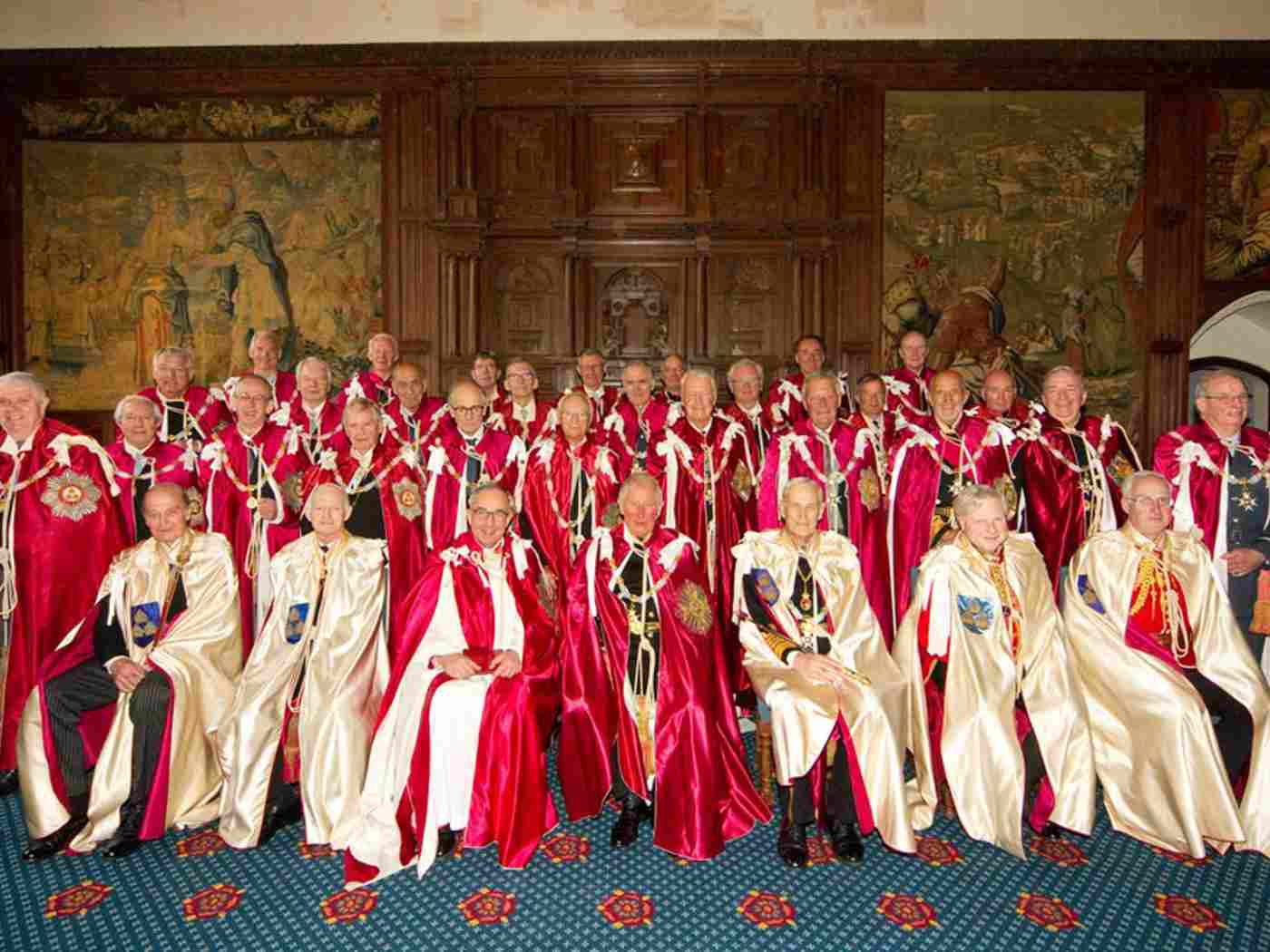 After the service, the Knights were photographed in the Jerusalem Chamber